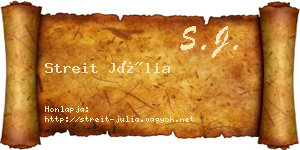 Streit Júlia névjegykártya