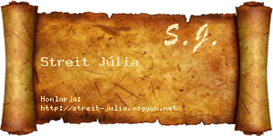 Streit Júlia névjegykártya